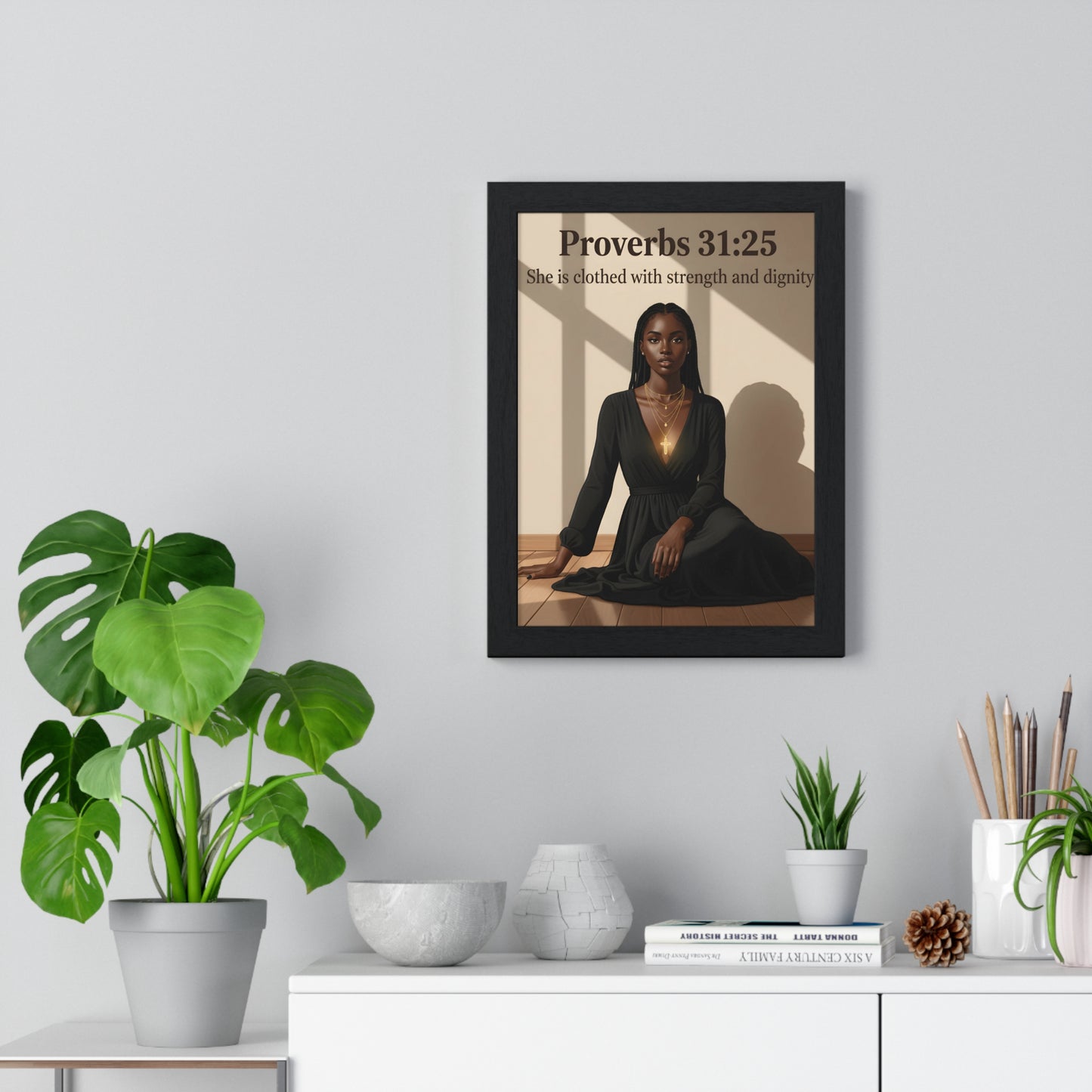 Inspirational Quote Poster, Proverbs 31:25