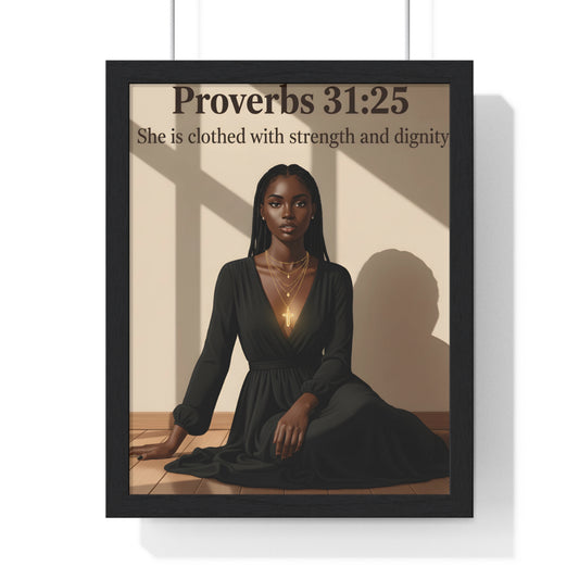 Inspirational Quote Poster, Proverbs 31:25